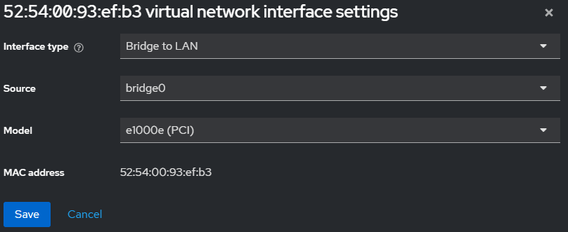 Ajout VM dans le réseau Bridge