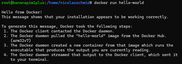 Résultat Docker Run