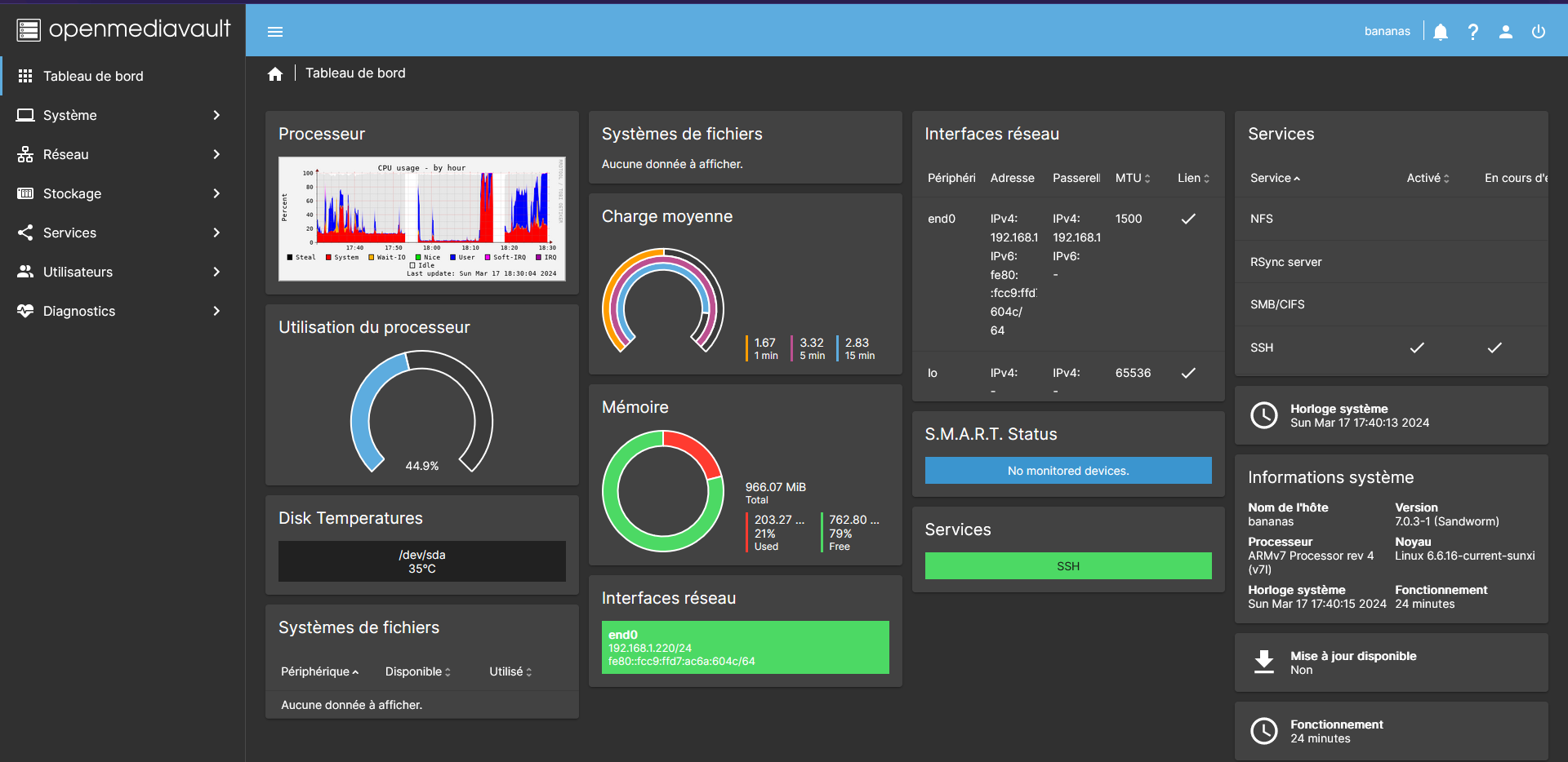 GUI Open Media Vault