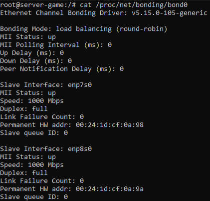 Status du bond et de ses interfaces