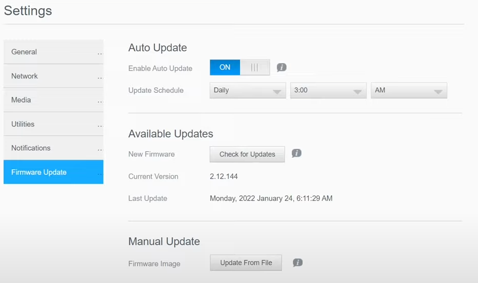Update Firmware Web Page