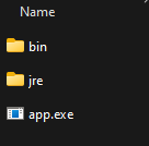 Fichier exe créé